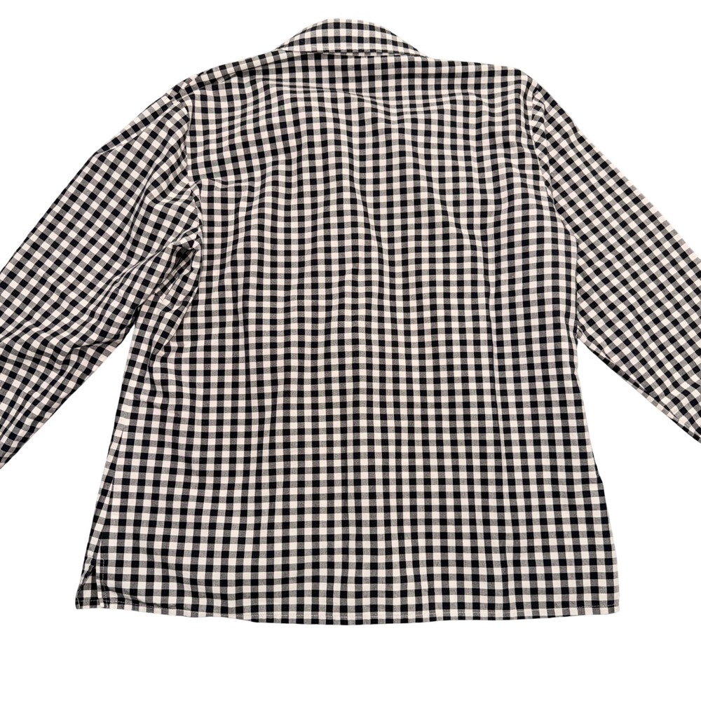 Ann Taylor Petites Black White Gingham Button Down Shirt Long Sleeve MP Cotton - Picture 4 of 6